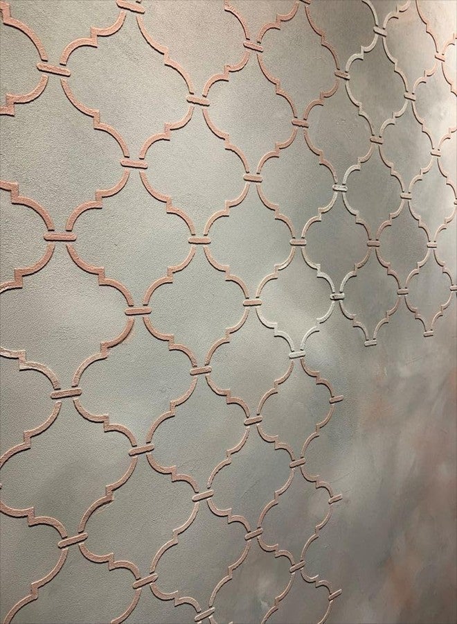 technoart Putting Technoart Wall Stencil Reusable 24"x24" inch Moroccan Quatrefoil Wall Stencil Pattern, Decorative Design - Image 3